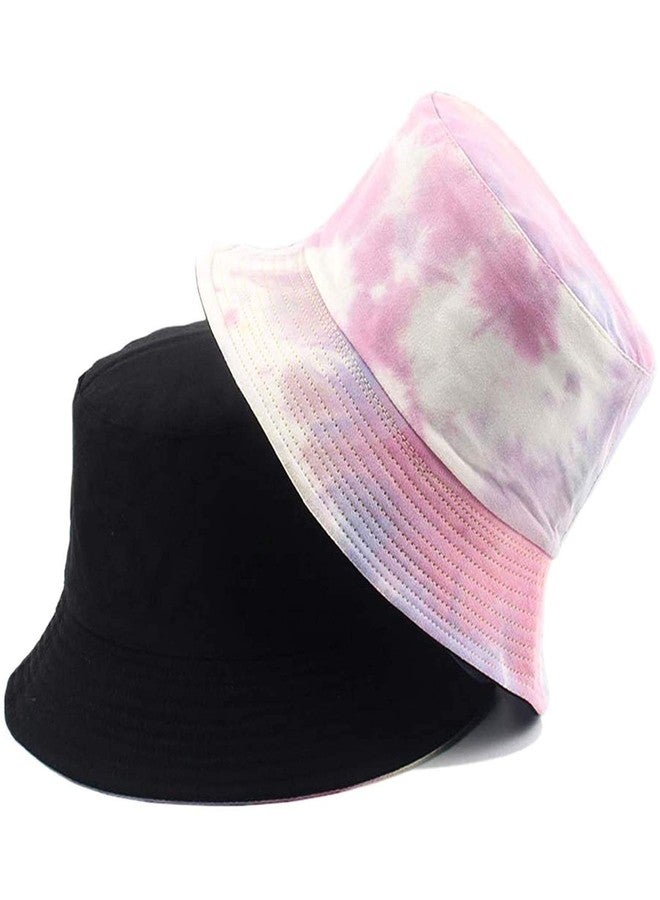 BEARUN Tie Dye Bucket Hat Reversible Cotton Multicolored Fisherman Cap Packable Sun Hat - Image 3